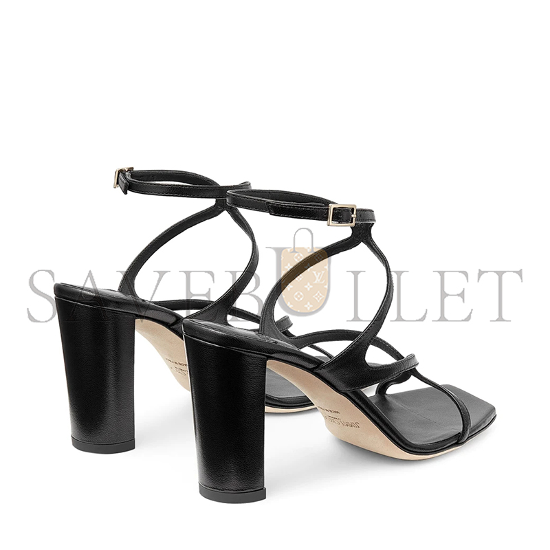 Ji*y Ch* azie 85 black nappa leather sandals azie85nap